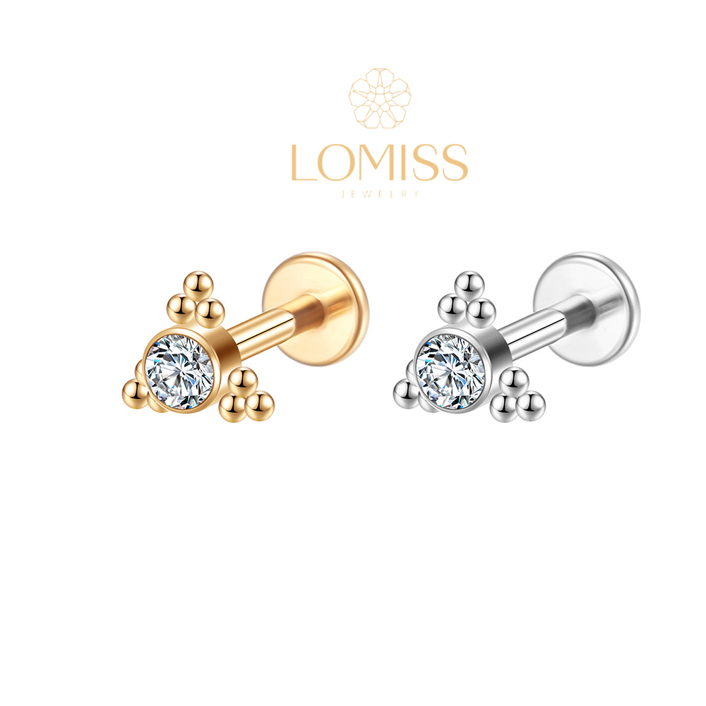 Piercing Helix Tragus Conch Boca-Medusa Aço Cirúrgico Indiano Zircônia Com Bolinhas em Oferta na Shopee