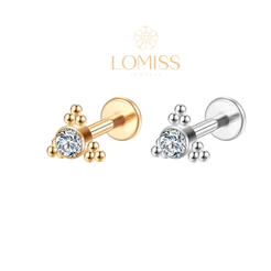 Piercing Helix Tragus Conch Boca-Medusa Aço Cirúrgico Indiano Zircônia Com Bolinhas