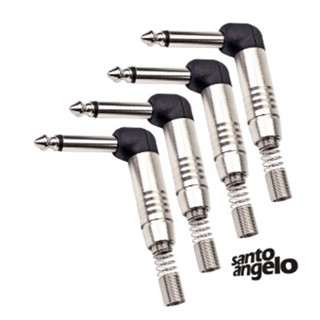 Kit 04 Plug Conector P10 P L - 90º Mono Santo Angelo