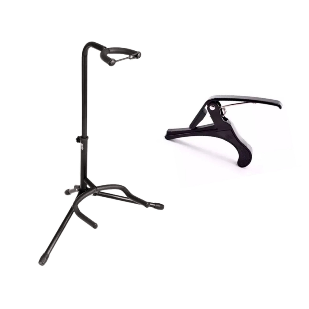 Suporte Chão para Violão+ Capotraste Metal VLBK em Oferta na Shopee