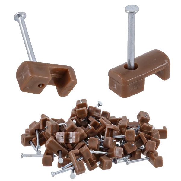 100pcs Fixa Fio Grampo Cabos Até 2,5mm Miguelão 14/16 em Oferta na Shopee