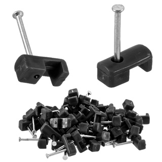 200pcs Fixa Fio Grampo Cabos Até 2,5mm Preto Miguelão 14/16 em Oferta na Shopee