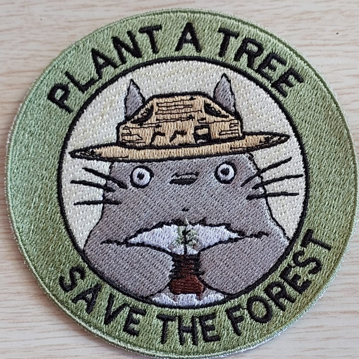 PATCH BORDADO TOTORO totoro plant a tree SAVE THE FOREST STUDIO GHIBLI