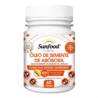 Óleo de Semente De Abóbora 2000mg 60 Softgels Sunfood