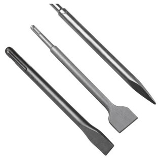 Kit 3 Pçs Talhadeiras E Ponteiro Sds Plus 250mm P/martelete