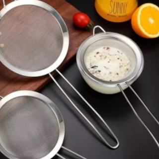 OFERTA KIT 2 Peneira Peneiras Coador De Suco Farinha Em Aço Inox Original Line Multiuso Universal 8cm