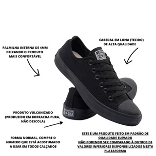 Tenis all star cano baixo todo preto converse