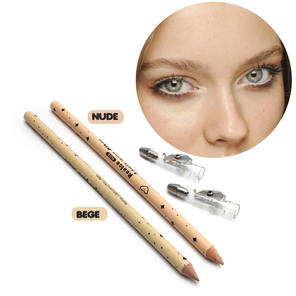 Lápis de Olhos Realce com Apontador Bege Nude para Realsar seus Olhos Jasmyne
