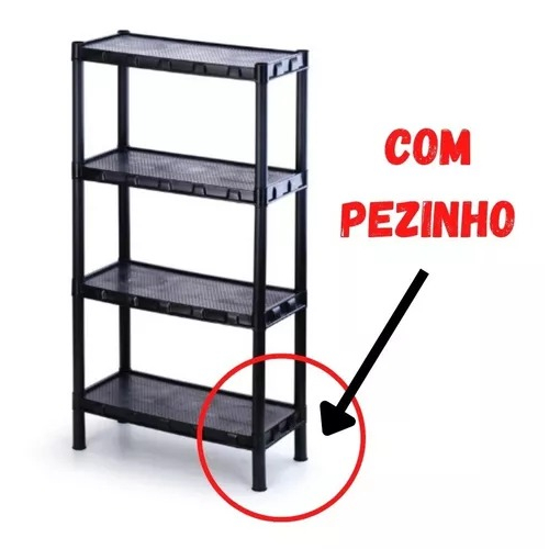 Estante Utilidades Plastica Com pezinhos  4 Prateleiras 106x55x25cm, ideal para cozinha, livros