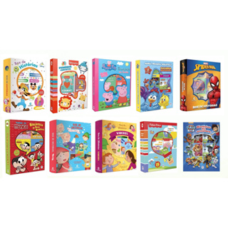 Box de Livro Infantil com 6 Minilivros Cartonados com Personagens em Oferta na Shopee