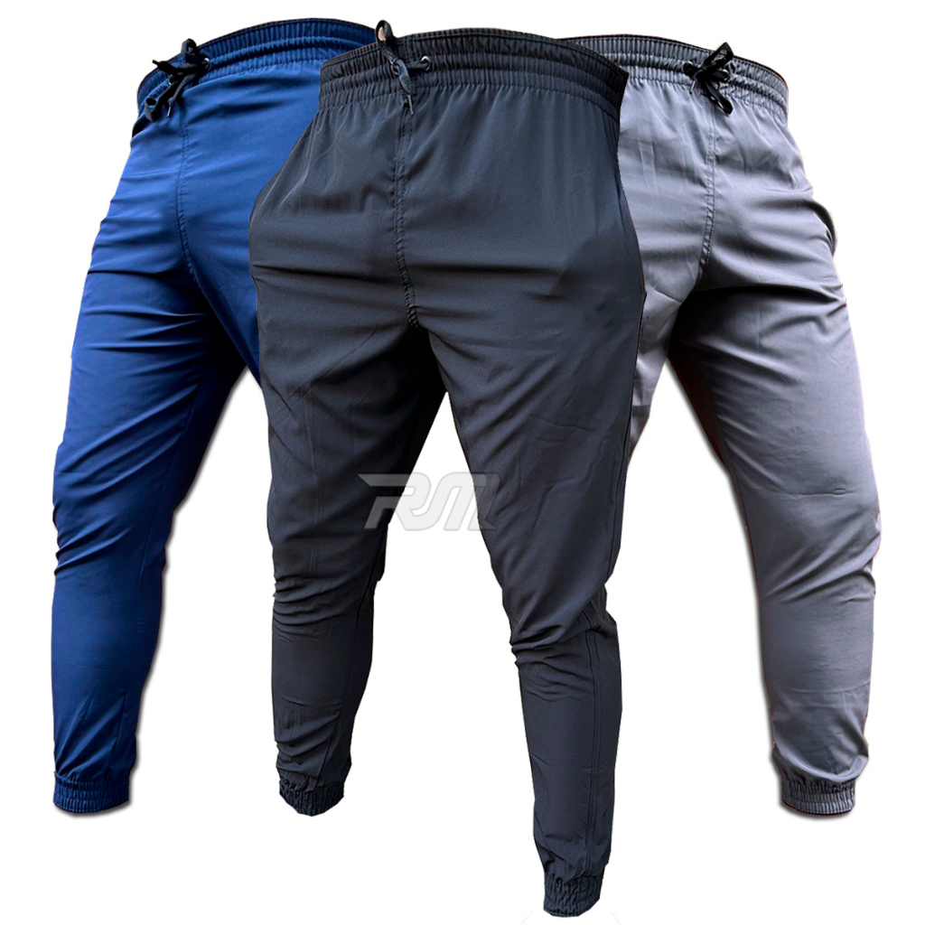 Kit 3 Calças SlimFit Elastano Reforçada para Treino Corrida e Academia Premium