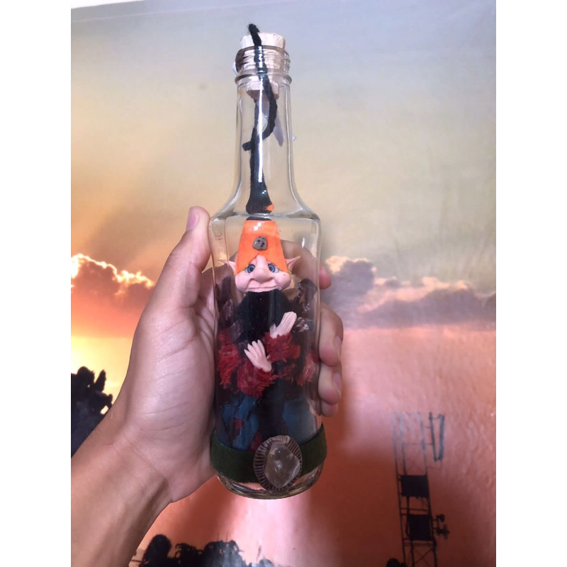 garraduende são thomé das letras curandeiro original gnomo duende na garrafa decorativa duendinho