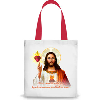 Bolsa Sacola Ecobag Oxford 33x40 Sagrado Coração de Jesus