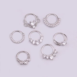 Piercing Orelha Daith Septo Argola Indiana Detalhada Dourada e prata 8mm 1unidade
