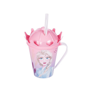 Caneca com Canudo e Tampa Coroa Frozen 360ml