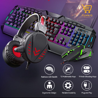 Kit 4in1 Teclado E Mouse E Gamer fone E mouse pad 4em1 Conjunto de jogos competitivos