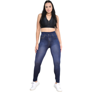Calça Leg Jeans Fake Imita Jeans P M G Gg Super Resistente e Confortável