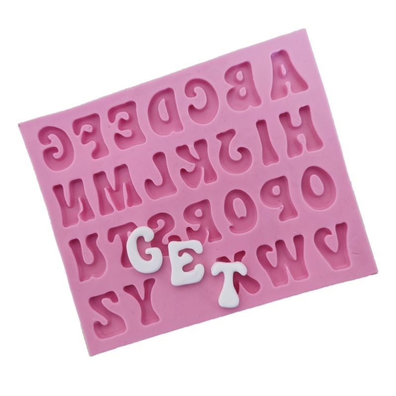 Molde de silicone - Letras JANICE 1,7cm ( alfabeto fonte JANICE).