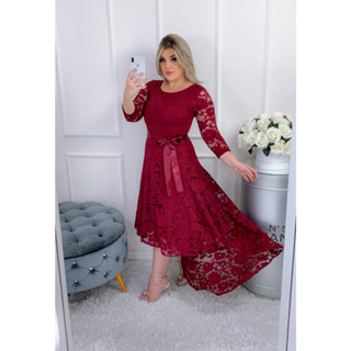 Vestido Feminino Social Mullet Com Calda Festa Casamento