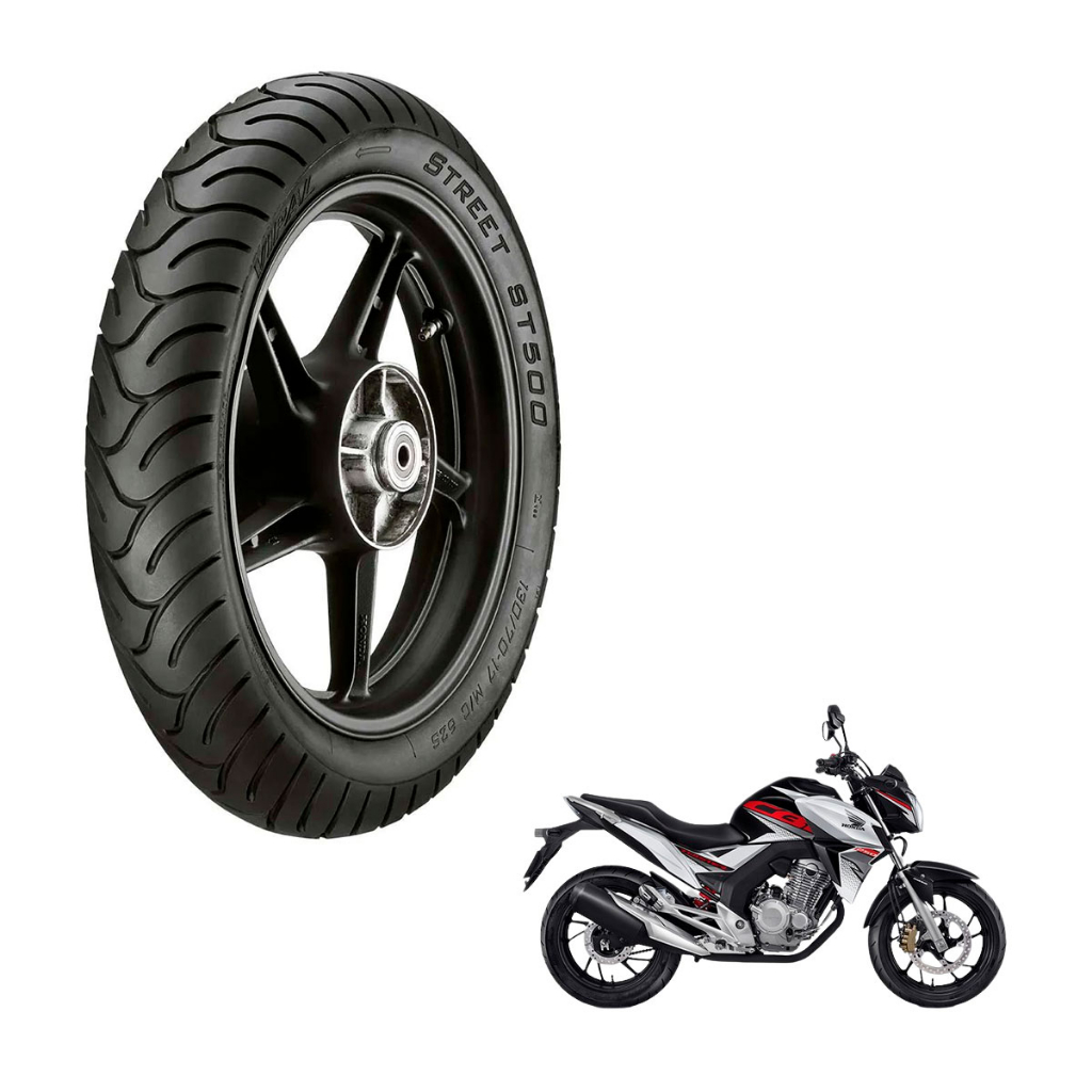 Pneu Vipal ST 500 Traseiro 130/70-17 para Moto CBX 250 Twister e YS 250 Fazer - Brandy