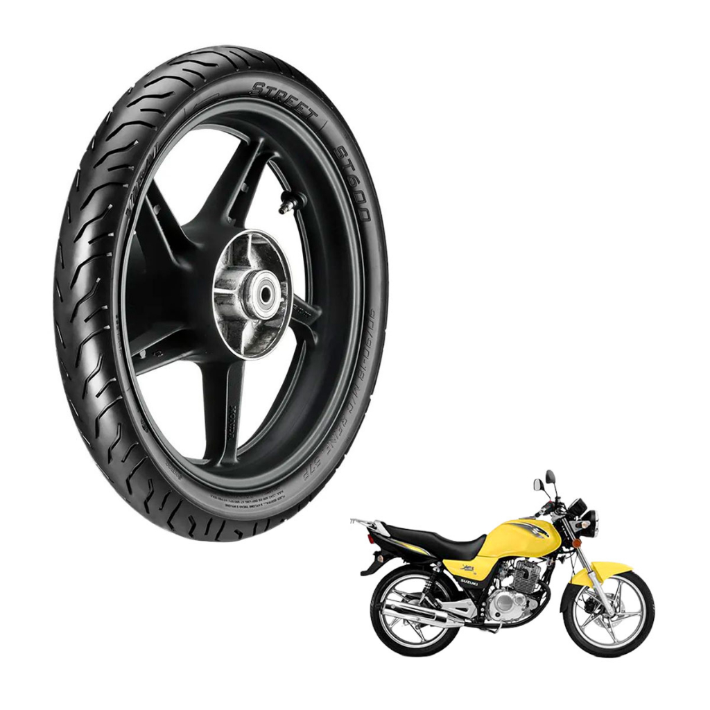 Pneu Vipal ST 600 Dianteiro 80/100-18 Para Moto CG Titan YBR Yes Strada - Brandy
