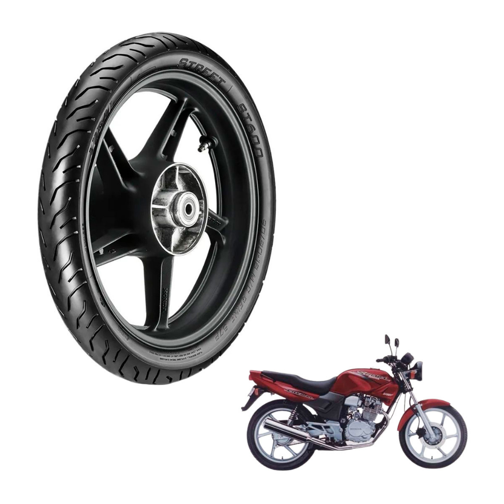 Pneu Vipal ST 600 Traseiro 100/90-18 Para Moto Titan 160 e CBX 200 Strada - Brandy