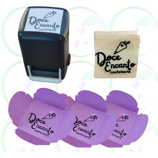 MINI CARIMBO COM LOGO 3CM PARA FORMINHAS E embalagens pequenas em Oferta na Shopee