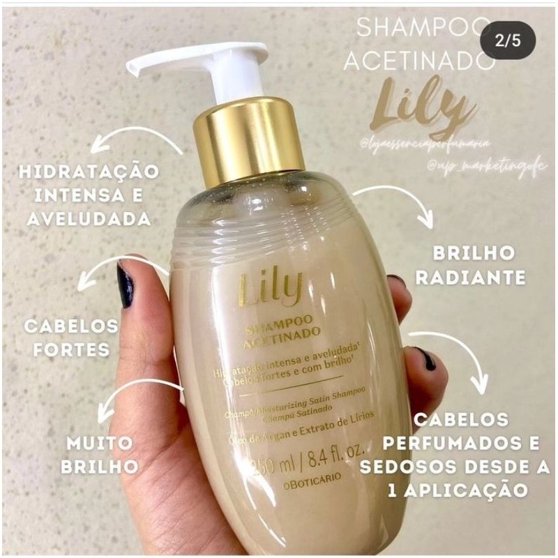 Shampoo Lily acetinado Boticário