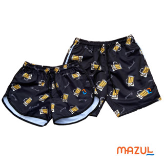 Kit Conjunto Casal Shorts Tactel Moda Praia Iguais Namorados Combinando Mozão Cerveja
