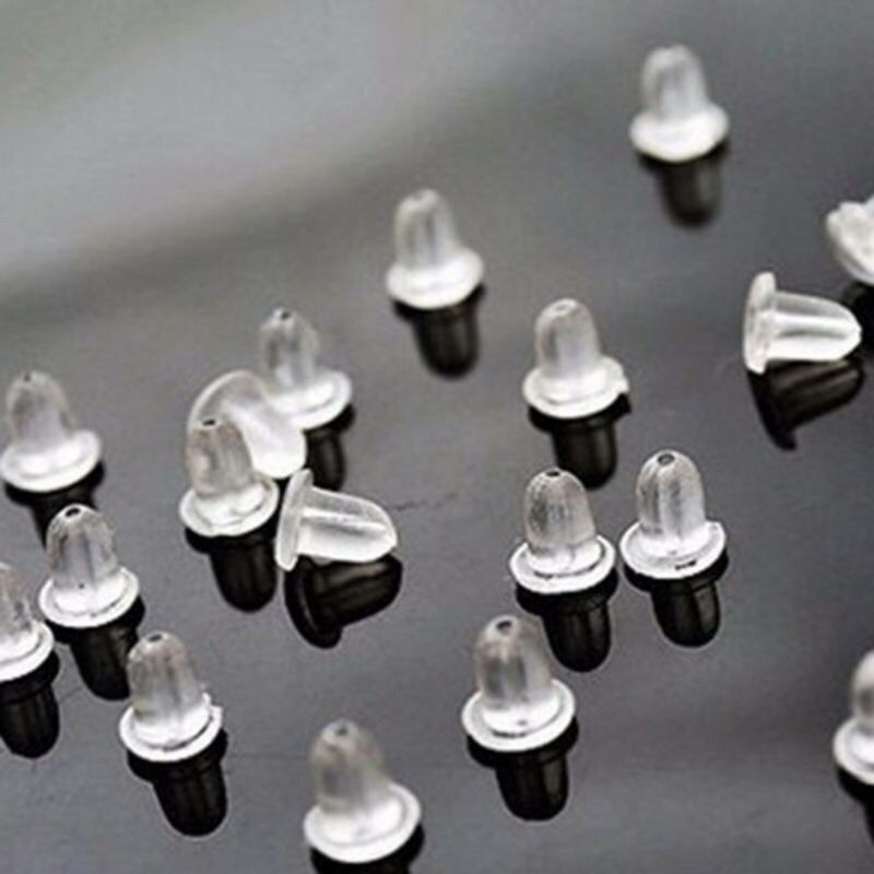 Kit 10 5 Pares de Tarraxa de Silicone transparente para Brinco