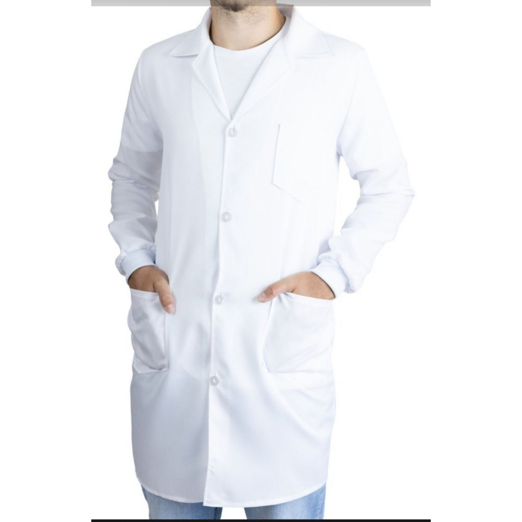 jaleco branco manga longa com punho unissex jaleco branco manga longa com punho unissex