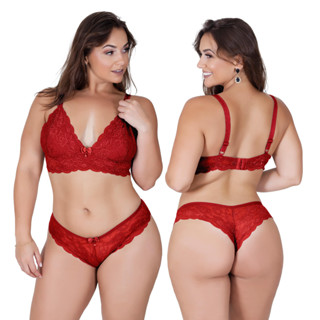 Lingerie Plus Size Sem Bojo Sem Aro Em Renda Fio Mia