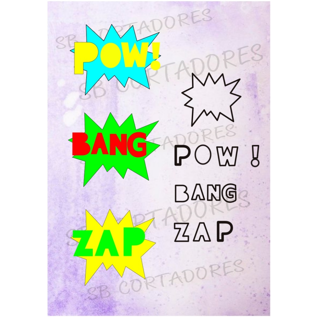 cortador kit pow bang zap (onomatopeia)