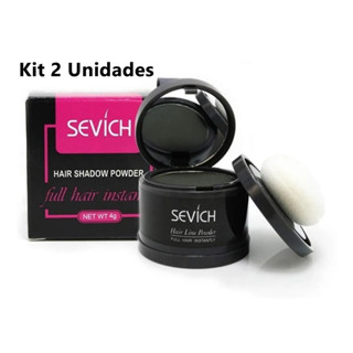 Kit c/2 Maquiagem/Sombra Capilar Cobre Falhas e Fios Brancos Preto