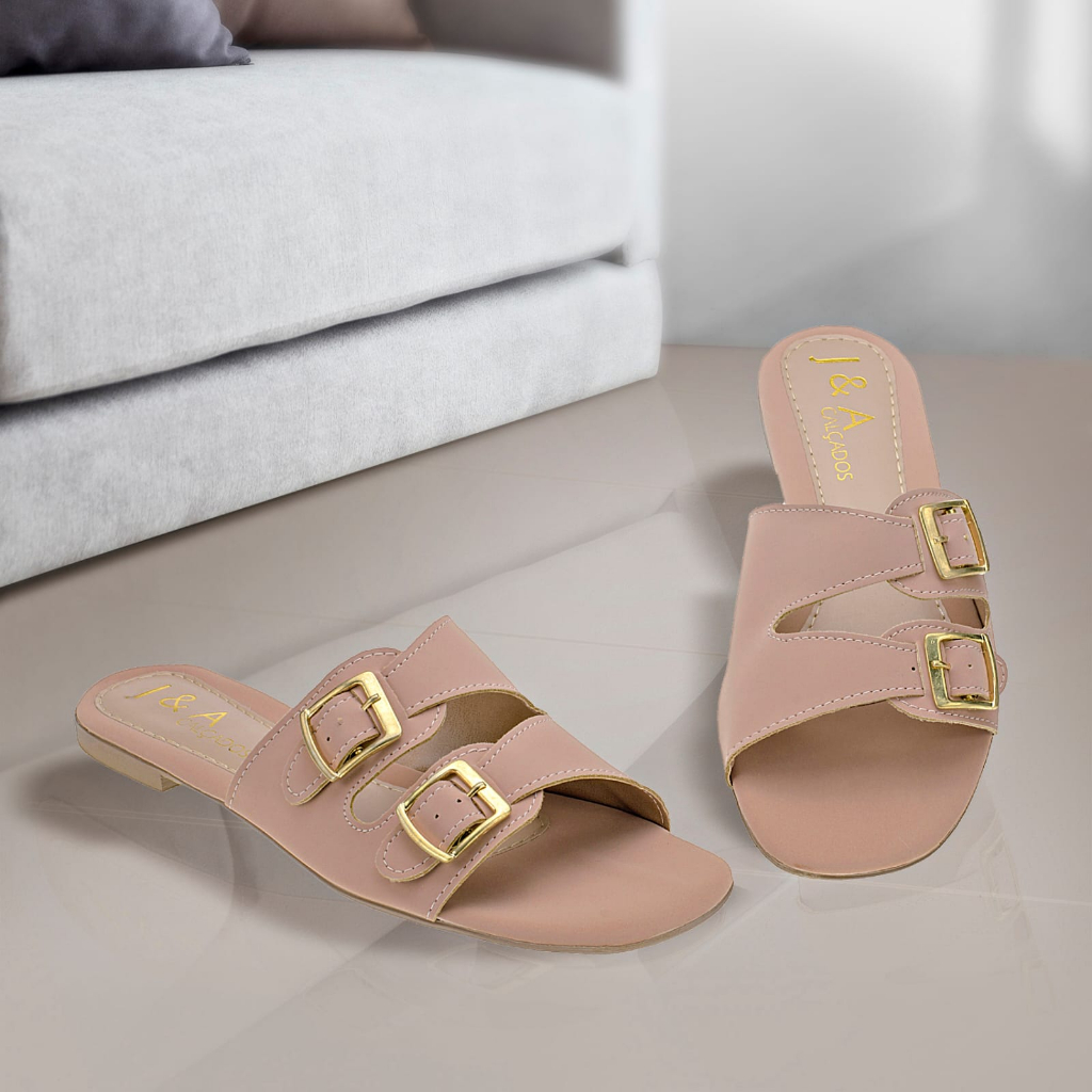Chinelo Rasteira Feminino Rasteirinha Camurça Ajustável Macio Confortável Antiderrapante