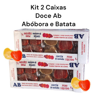 Kit 2 Cx Doce De Abóbora E Batata Coração Ab C/ 50 Uni 1,3kg