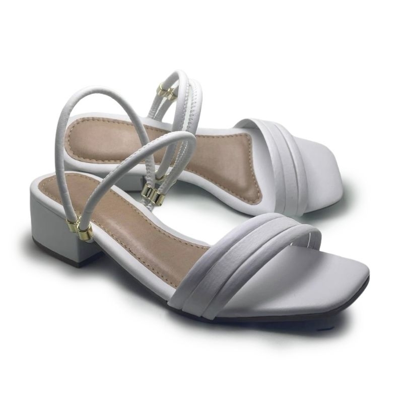 Sandalia feminina salto bloco tamanco casual saltinho medio 4cm