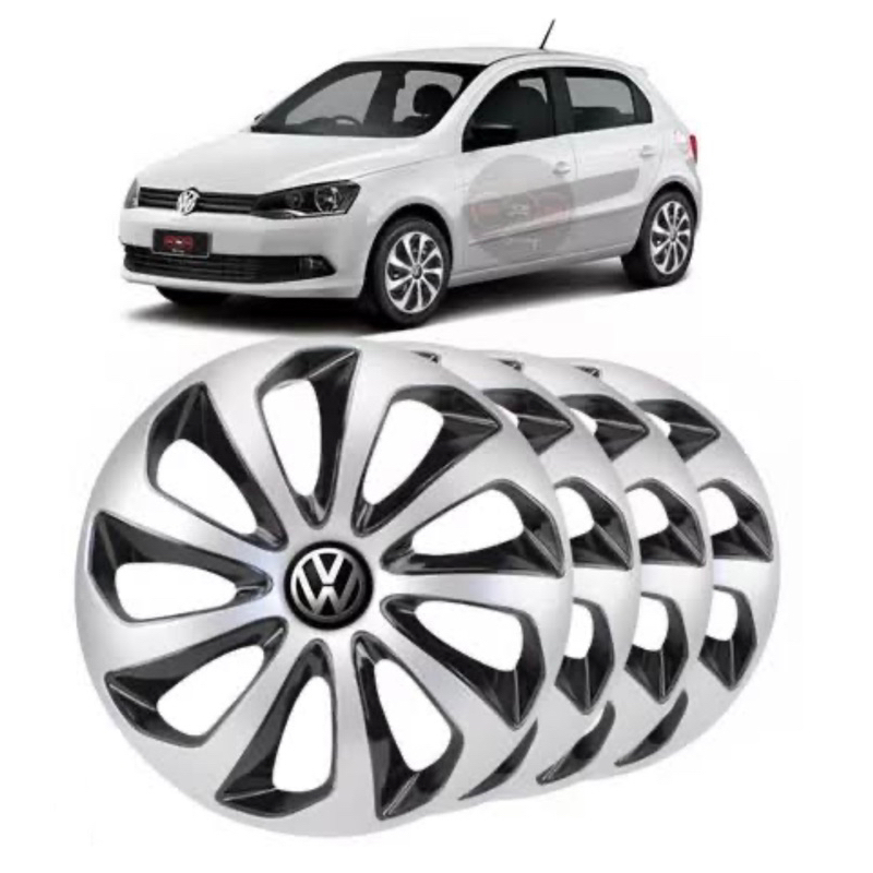 Kit 4 Carlotas Esportiva Aro 13/14/15 Vw Volkswagen Gol Voyage Golf Polo Parati Fox Saveiro Virtus