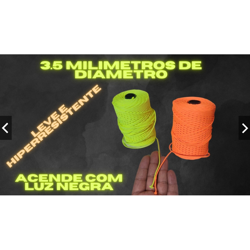 cabresto fluorescente para vara de pesca largo, 3.5milimetros de diametro,  3 METROS
