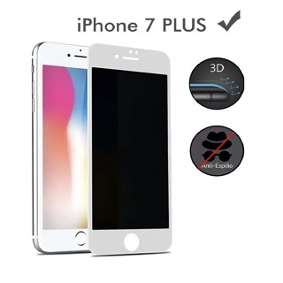 Película de Privacidade Protetora iPhone 7 PLUS BRANCO de Vidro 3D Privativa Proteção Anti Espião