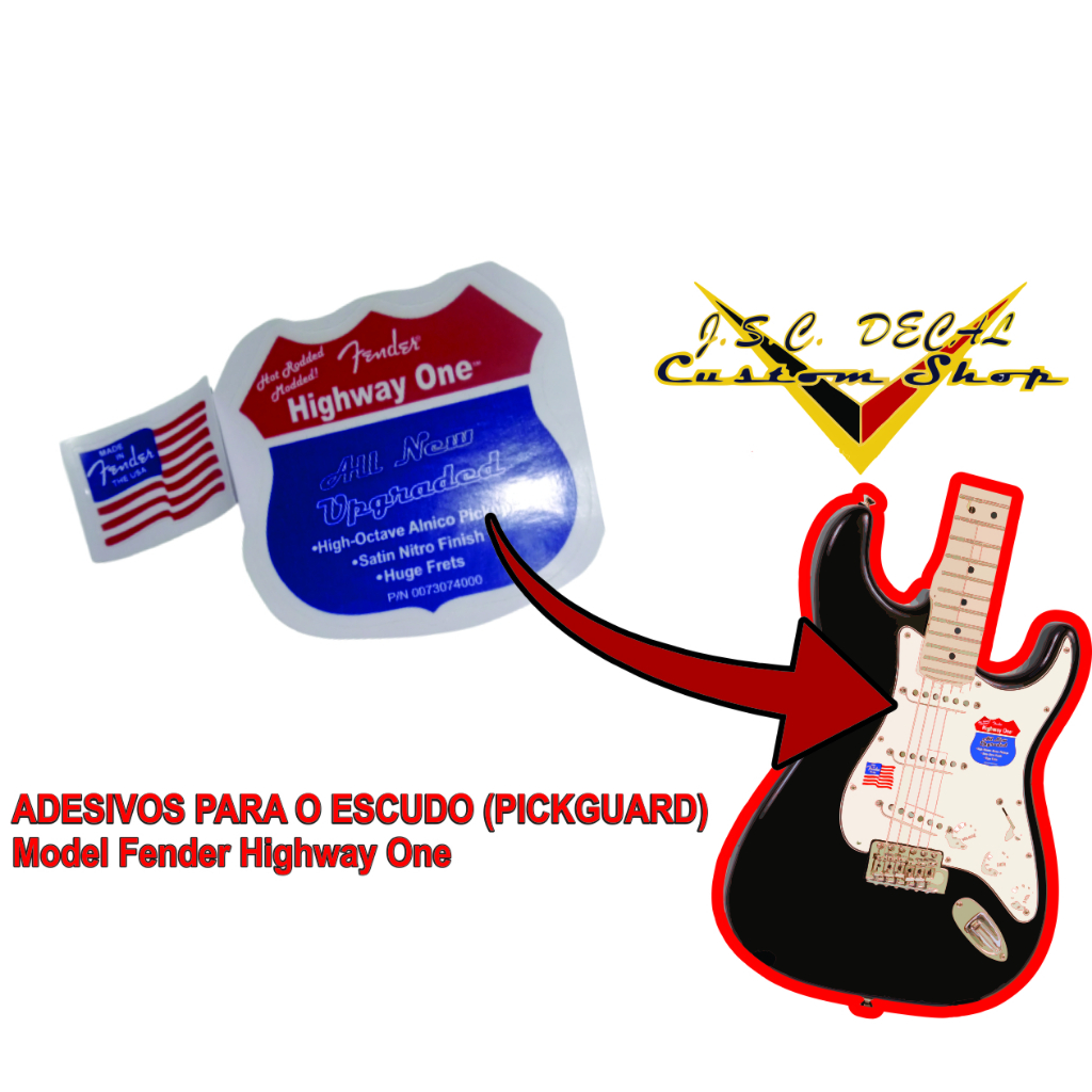 fender adesivo para o escudo bass, guitarra