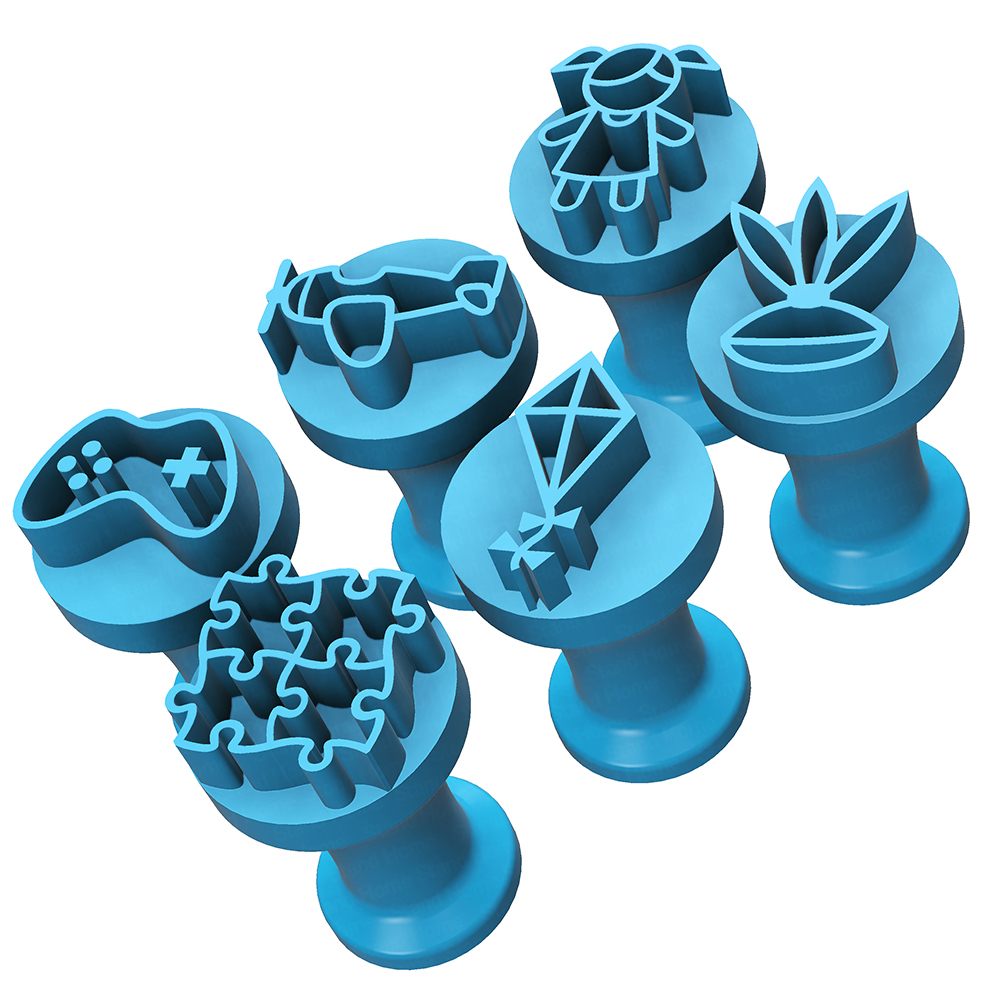 Kit Carimbos Brigadeiros Docinhos Molde Festa Confeitaria - DIA DAS CRIANÇAS - BONECA - PETECA - PIPA - JOYSTICK - 6pçs