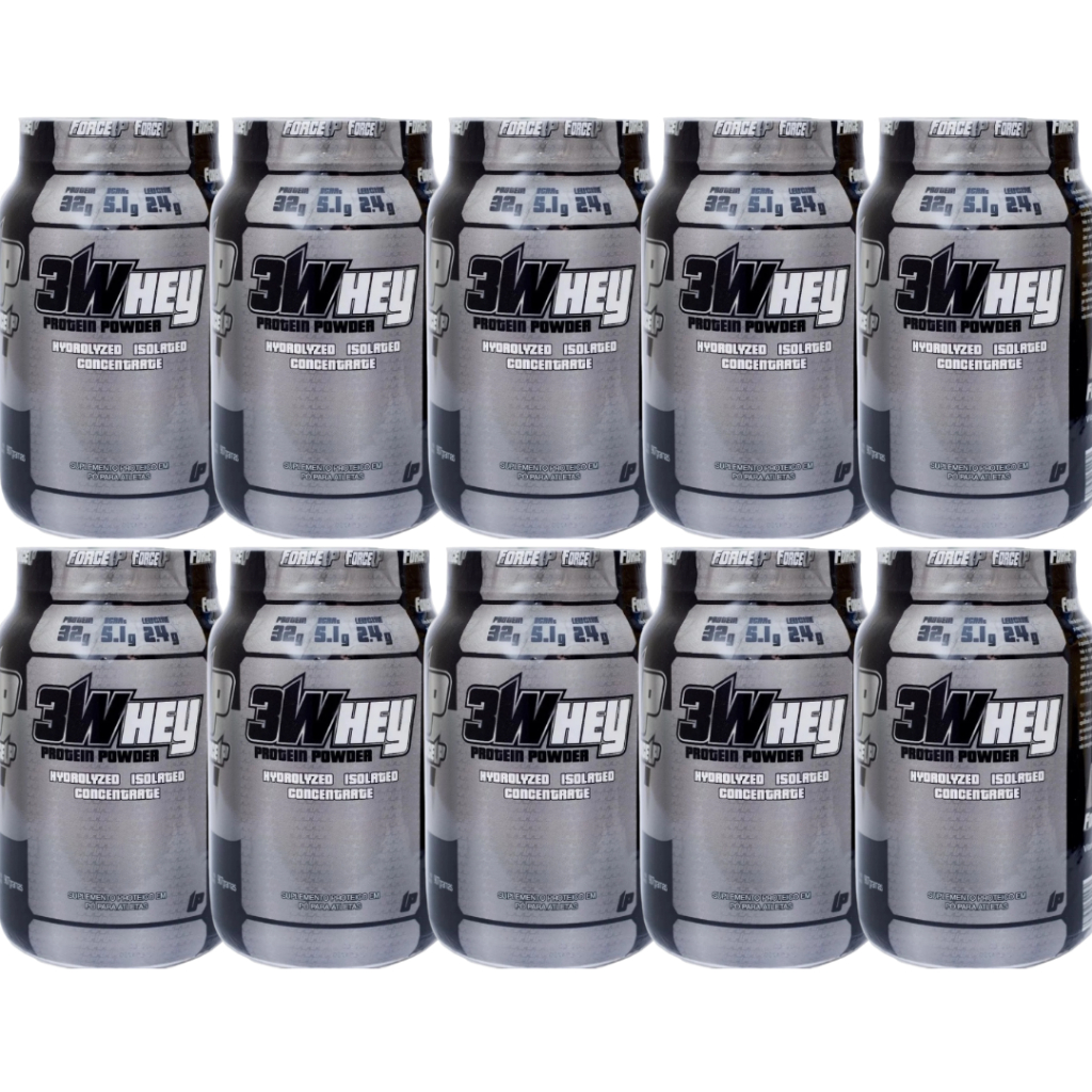 Kit 10 Whey Protein 3w Isolado 907g Force Up