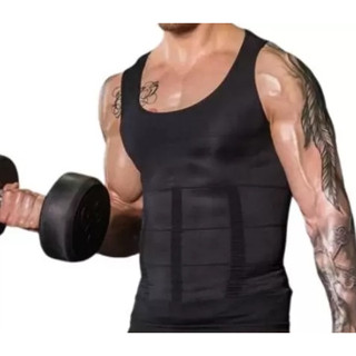 Cinta Modeladora Masculina Regata Slim Compressão Afina Cintura Colete Abdômen Masculina