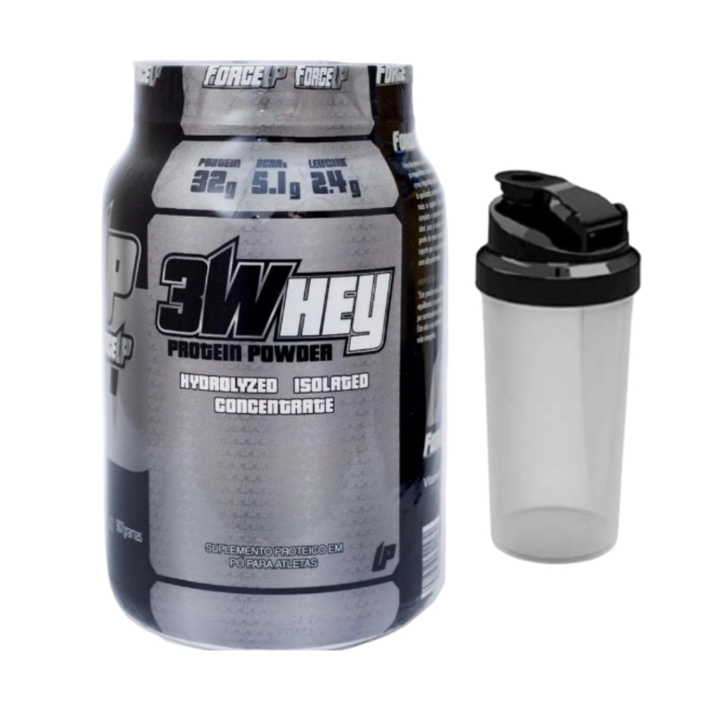 Whey Protein 3W Force Up Isolado 907g + Coqueteleira