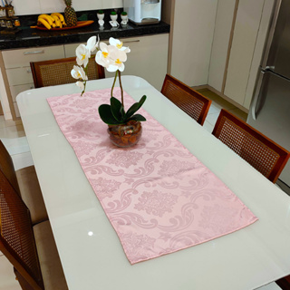 Caminho Trilho De Mesa Decorativo Jacquard 1,40m X 0,50m - Rosê em Oferta na Shopee