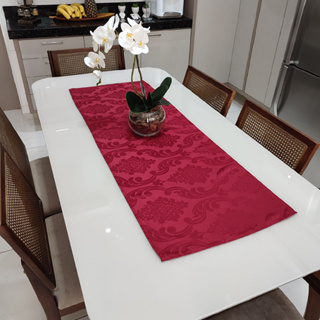 Caminho Trilho De Mesa Decorativo Jacquard 1,40m X 0,50m - Vermelho em Oferta na Shopee