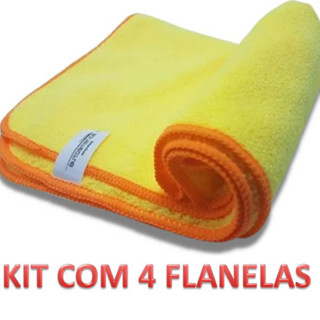 Kit C/ 4 Unid. Flanela Microfibra Automotiva 40x60 Premium Autoamerica