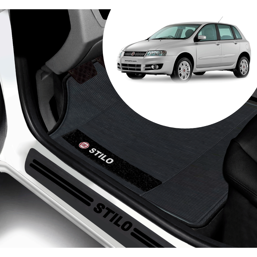 Kit Tapete E Soleira De Porta UNIVERSAL Fiat Stilo Personalizado PARA CARRO AUTOMOTIVO