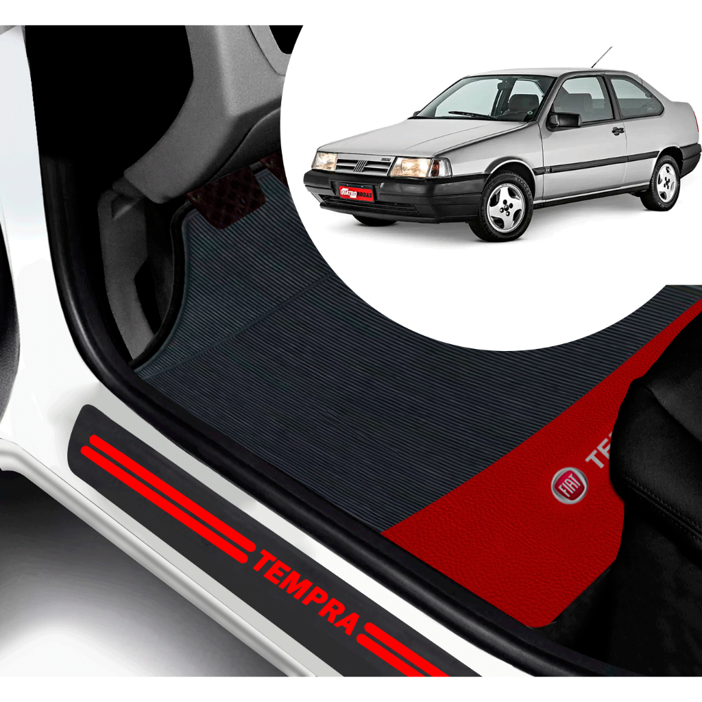 Kit Tapete E Soleira De Porta UNIVERSAL Fiat Tempra Personalizado PARA CARRO AUTOMOTIVO
